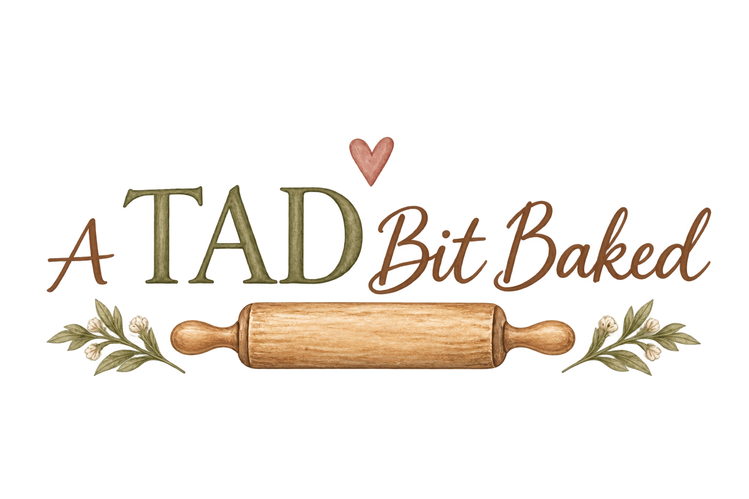 A TAD Bit Baked — rolling pin, leaves, and a coral heart